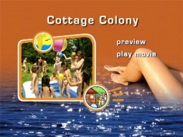 Colony of families of naturist outdoors in the cottage town [WorldNudism]