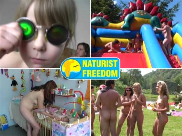 FKK video family naturism - Bathing in a Bahnak [WorldNudism]